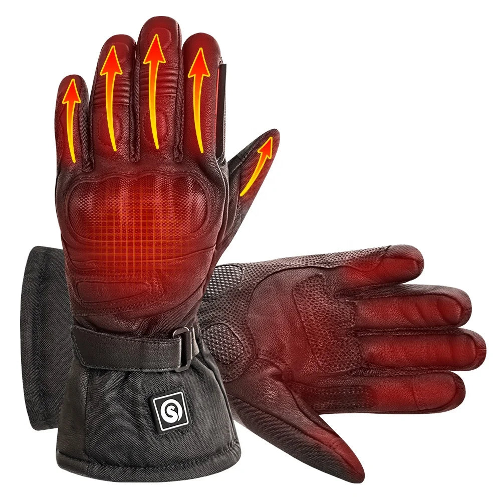 SAVIOR Winter Customized Waterproof Knuckle Protection Electric Battery Powered Heated Gear Moto Bike Motorcycle Racing Gloves