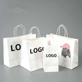 Twist Handles Brown Recycled Materials Takeaway Kraft Paper Bags Flexiloop Handles Offset Printed Small Food Supermarket Use
