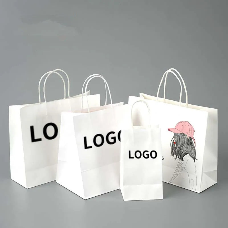 Twist Handles Brown Recycled Materials Takeaway Kraft Paper Bags Flexiloop Handles Offset Printed Small Food Supermarket Use
