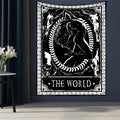 Black Tapestry Wall Hanging Psychedelic Sun Tarot Card Hippie Astrology Divination Witchcraft Background Wall Room Boho Decor