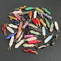 Wholesale Wrapped Blue Sandstone Point Wrap Tiger Eye Agate Point