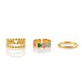 BM Women's Jewelry Wholesale Open Adjustable 3 Pcs Stainless Steel Ring Set