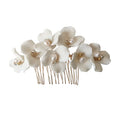 Women's Fairy Flower Wedding Hair Comb Pin Set Bridal Headpiece with Wreath Haircomb Accessories Jewelry Ornaments for Head