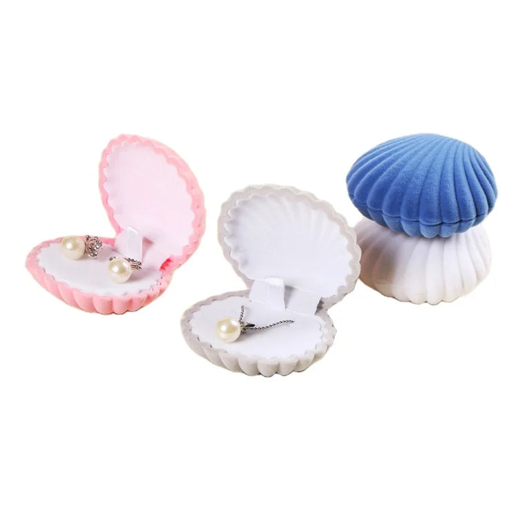 Custom Packaging Packing Gift Paper Earring Shell Shape Jewelry Ring Box