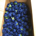 E-FH02  Wholesale Fabric Fake Red White Flower Rose Head Large Handmade Silk Rose Artificial Bule Flower Heads for Decoration