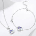 Ladies Simple Opal Charm Zirconia Stone Bracelet with Gold Plating Niche Enamel Sterling Silver for Party and Gift
