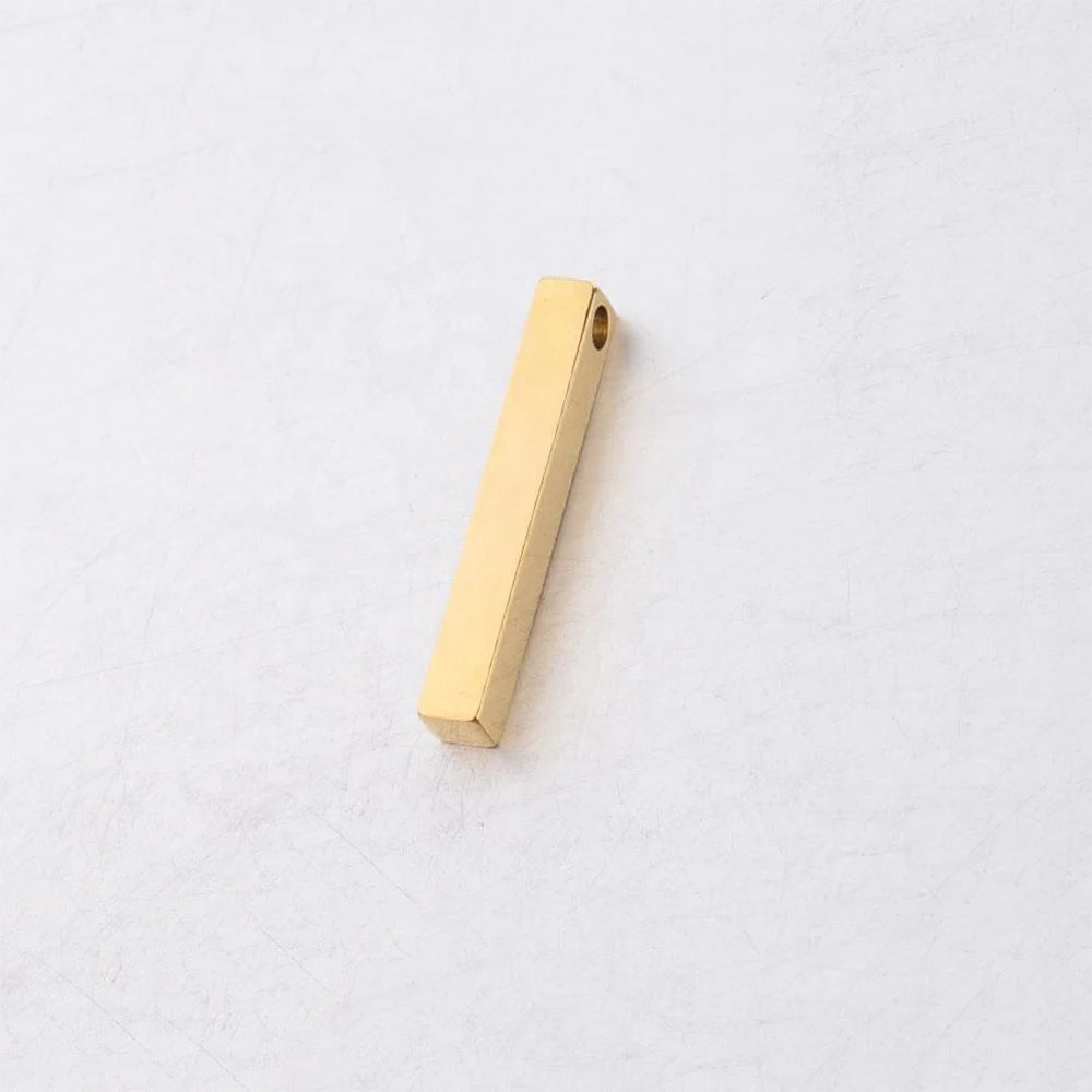 Stainless Steel Blank Bar Charm Hot Sale Gold Plated Geometric Rectangle Bar Pendant for DIY Jewelry