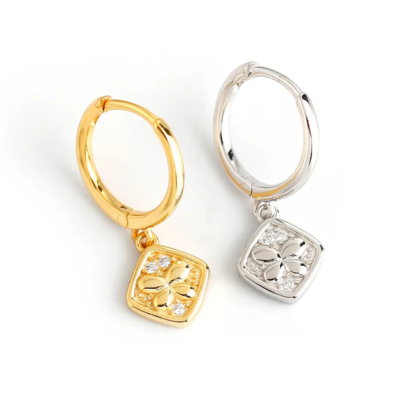 Wholesale Butterfly Earrings Classic S925 Sterling Silver Earrings 18K Gold Zircon Hoop Earrings