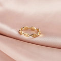 RINNTIN GAR03 Handmade Jewelry 925 Sterling Silver Ring Chunky Chain Ring 14K Gold Plated Minimalist Marine Chain Ring for Women
