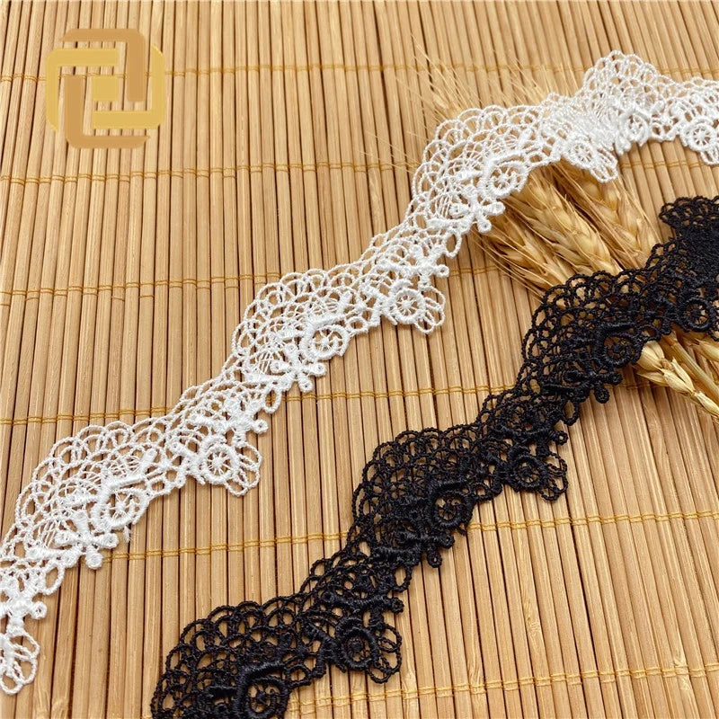 Water-Soluble Embroidered Polyester Silk Wave Barcode Lace Ornaments Mesh Dresses Clothing Accessories with Applique for Bags