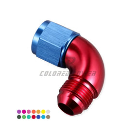 Aluminum Flare Swivel 90 Degree Full Flow Elbow Male to Female AN8 Hose Fitting