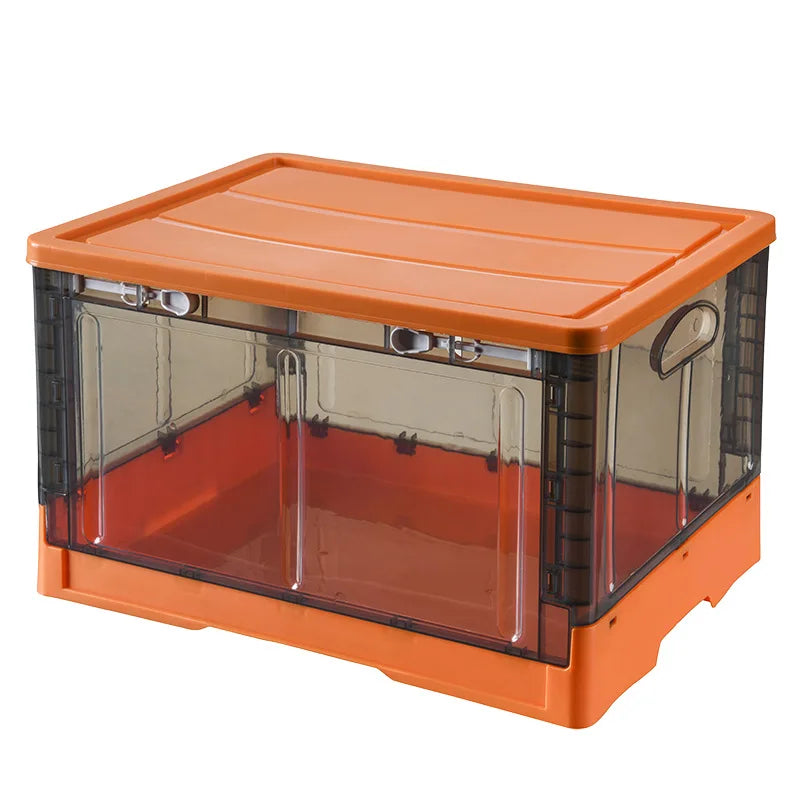 Transparent Collapsible Eco-Friendly PP Material Storage Bins Foldable Containers Rectangle-Shaped Stackable Storage Box for