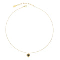 Simple New Design Black Zircon Necklace Retro Fashion Gold Plated Heart Pendant Necklace for Women