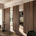 European Standard Luxury Walnut Wood Invisible Sliding Door Invisible Wood Magic Door Invisible Rail Sliding Doors