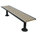 Outdoor Furniture Backless Wood Plastic Composite Slats Bench Seat Outside Park Out Door Garden Seating Bench Factory