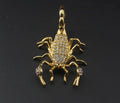 Fatingna Plated Brass Scorpion Pendant Necklace Zircon Hip Hop Style Twisted Singapore Chain for Anniversary Buddhistic Symbol