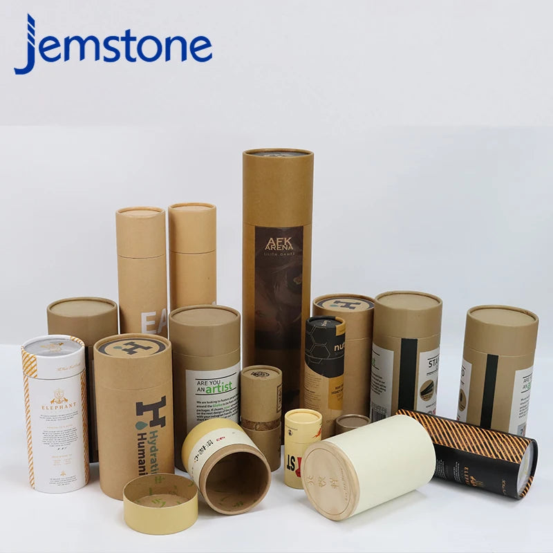 Customized Eco Friendly Round Cardboard Cylinder Tube Packaging Custom Kraft Loose Tea Paper Tube Packaging