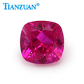 Lab Grown Sapphire Rose Red Color Cushion Shape Natural Cut with Inclusion Loose Gemstones