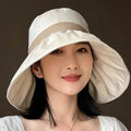 Fashion Adjustable Large Brim Custom Ladies Anti-UV Sunscreen Beach Fisherman Bucket Hats