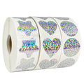 Custom Logo Printed Holographic Adhesive Sticker Personalized Laser Film Labels Rainbow Reflective Foil Hologram Sticker