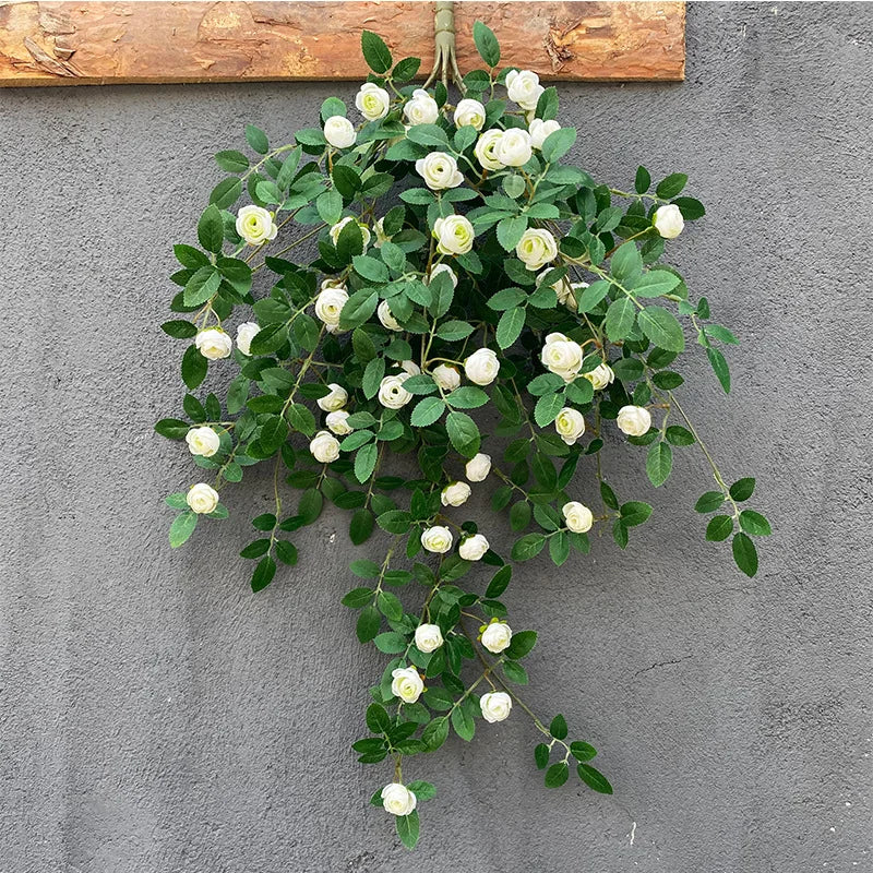 A-1515 Wedding Home Decorative Hanging Ceiling Greenery Garland Artificial Silk Hanging Roses Flower Garland