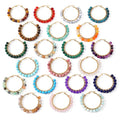 Handmade Charm Beaded Earrings Natural Gemstone Colorful Quartz Crystal Hoop Earrings