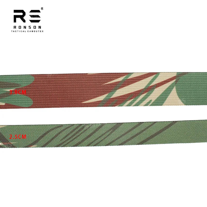 Wholesale Rhodesian Camouflage 25mm Polyester Webbing Strap Tactical Camouflage Webbing Tape for Bags and Backpacks Durable Use