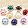 Custom Fashion Colorful Vintage Round Resin Plating Eco-Friendly Plastic Coat Pearl Shank Button for Clothes