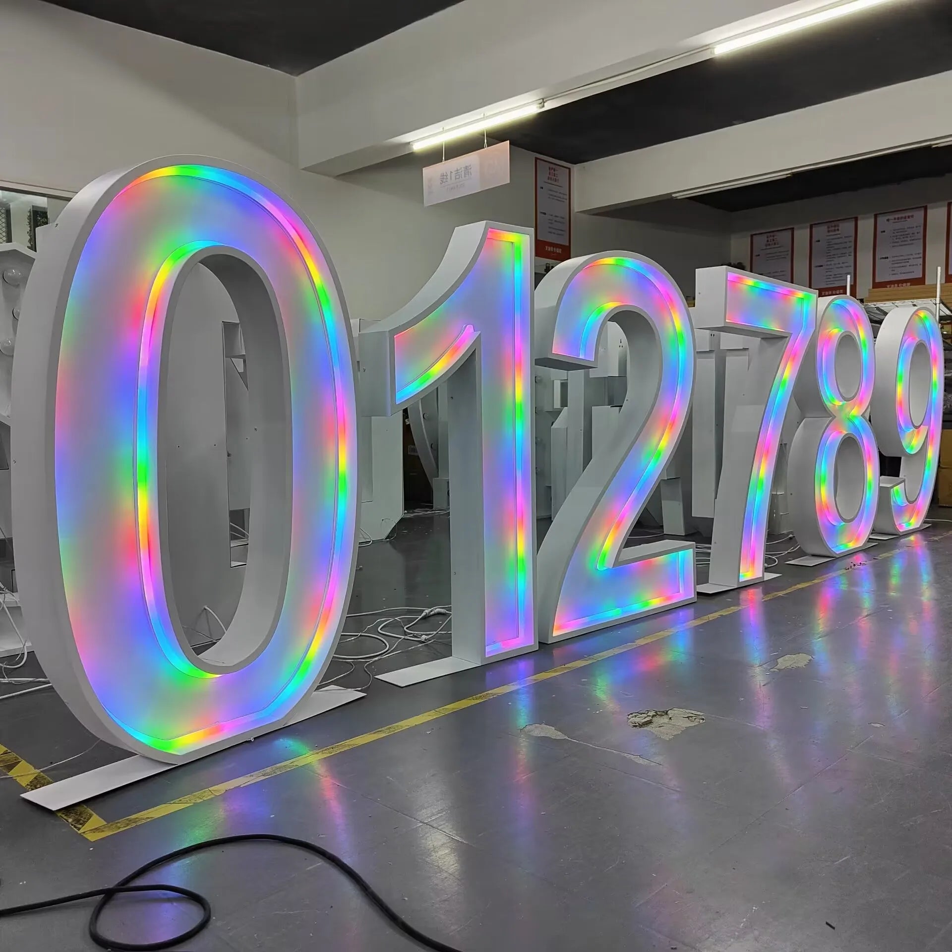 Giant 3d Marquee 3ft Battery Powered Big Number Decor for Party Decoracion Love Hotel Metal Sign Balloon Mosaic Letters Frame