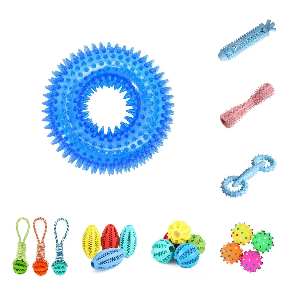 2 Pcs Teeth Chews Barbed Ring Donut Dog Toys Pet Products Littlest Pretend Cute  Pet's Puzzle Play Shop Toys for Pet
