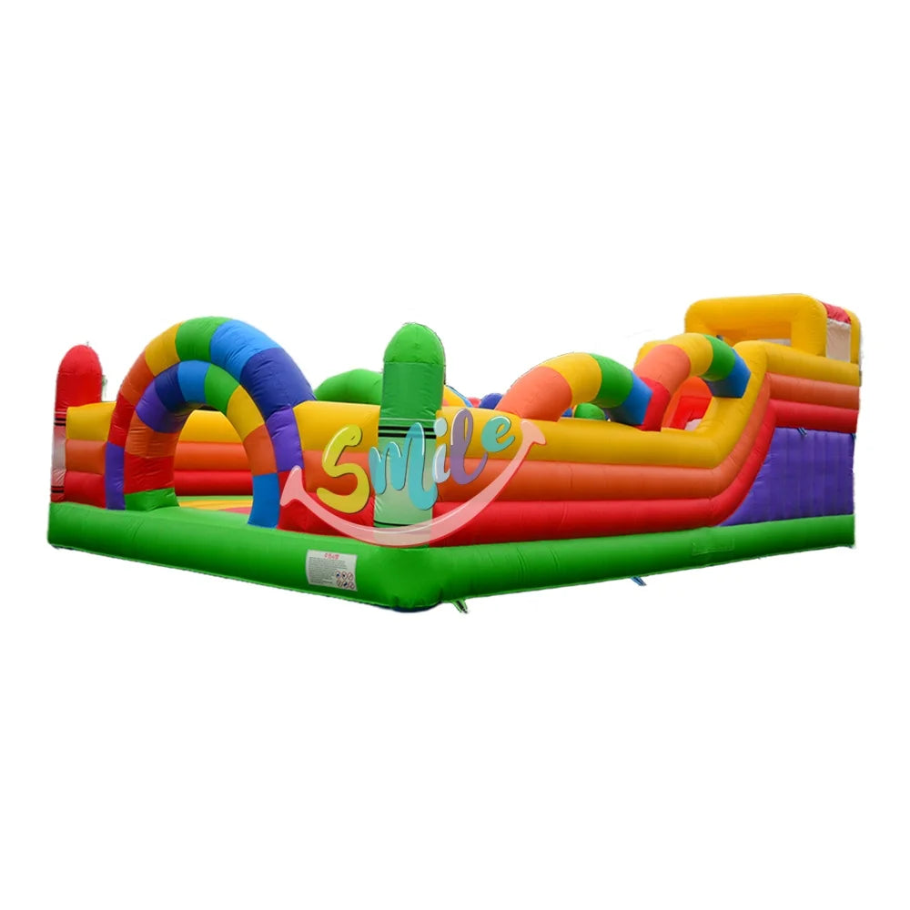 Kids PVC Giant Commercial Inflatable Obstacle Course Bounce House With Slide for Kids Adults Jumping Bouncy Castle Bouncer