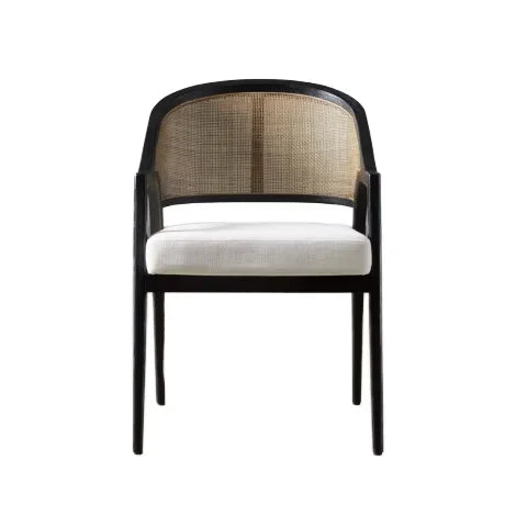 Contemporary Modern Gold Rattan Cane Wood Velvet Tufted Bar Stool Dining Chairs for Home or Apartment Use MegaBDM