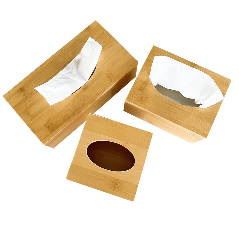 Wholesale Durable Modern Rectangle Bamboo Napkin Holder Tissue Box with Eco-Friendly Design