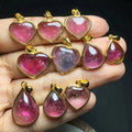 Wholesale High Quality Natural Watermelon Tourmaline Luxury Fashion Jewelry Fine Crystal Charms Heart Shaped Pendants