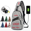 Custom Logo Outdoor Men Crossbody Chest Bag Usb Charger Shoulder Bag Sports Sling Backpack With Charging Port