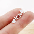 Vintage Style Stainless Steel Heartbeat Stud Earrings for Women Fashion Jewelry for Nurses and Doctors Party Gift Bijoux