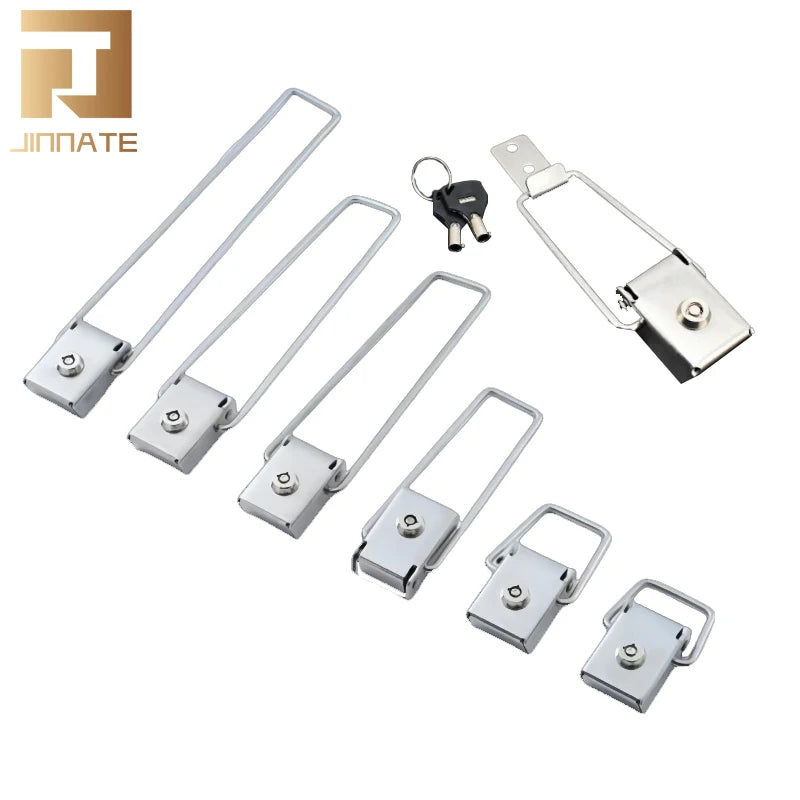 Stainless Steel Lightbox Rolling Toggle Latch Advertising Board Toggle Latch Long Hook Old-Fashioned Padlock With Key