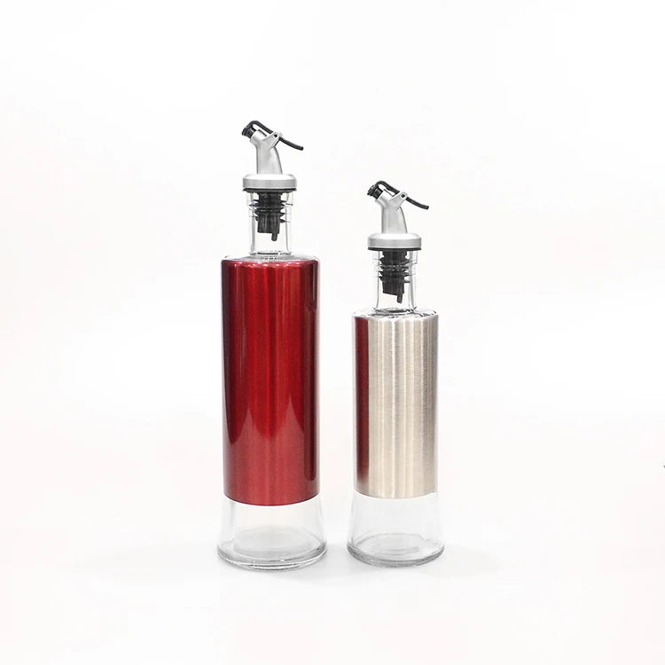 200ml 300ml 500ml Round Glass Bottles for Cooking Oil Empty Olive Oil Containers with Cork Sealing and Different Colors