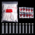 Wholesale 500Pcs Eco-friendly Acrylic Coffin French Shape False Clear Extra Long C Curve Nail Tip Box for Finger