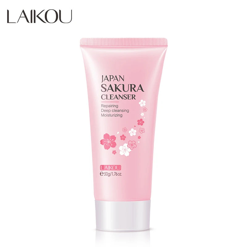 LAIKOU 50g Moisturizing Sakura Extract Oil-control Face Wash  Facial Cleanser 50g