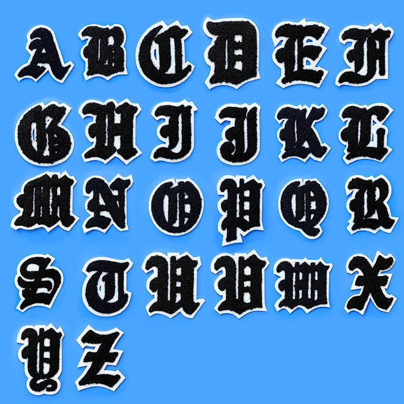 Custom Self Sticker/ Sew on  Towel Greek Letter  Chenille Embroidery Patch for Clothes