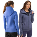 Autumn Winter Womens Thick Warm Hooded Workout Jacket Full Zip Fitted Yoga Training Gym Running Outerwear Custom Logo