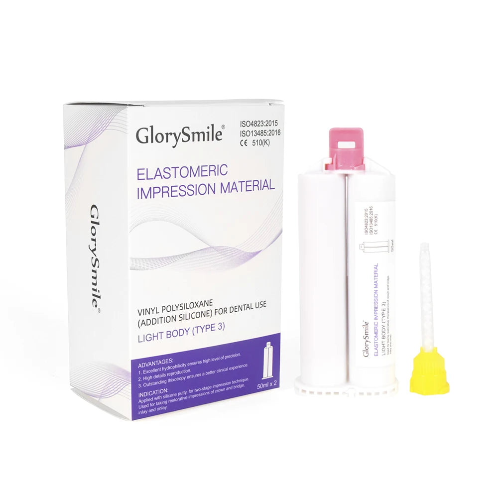 2 PCs Light Body Addition Silicone Impression Material Type 3 Custom Paper Package Dental Impression Material