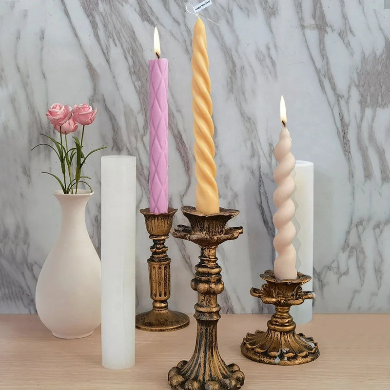 B-5202 Manual Spiral Strip Scented Candles Plaster Indoor Decorate Desktop Decoration Aromatherapy Resin Mold Silicone 3D Mould