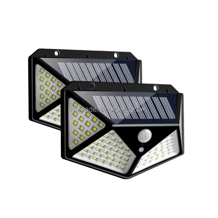 Hot IP65 Waterproof ABS Motion Sensor Wall Light 3 Modes Solar Lamp Outdoor 100 LEDs Solar Garden Light