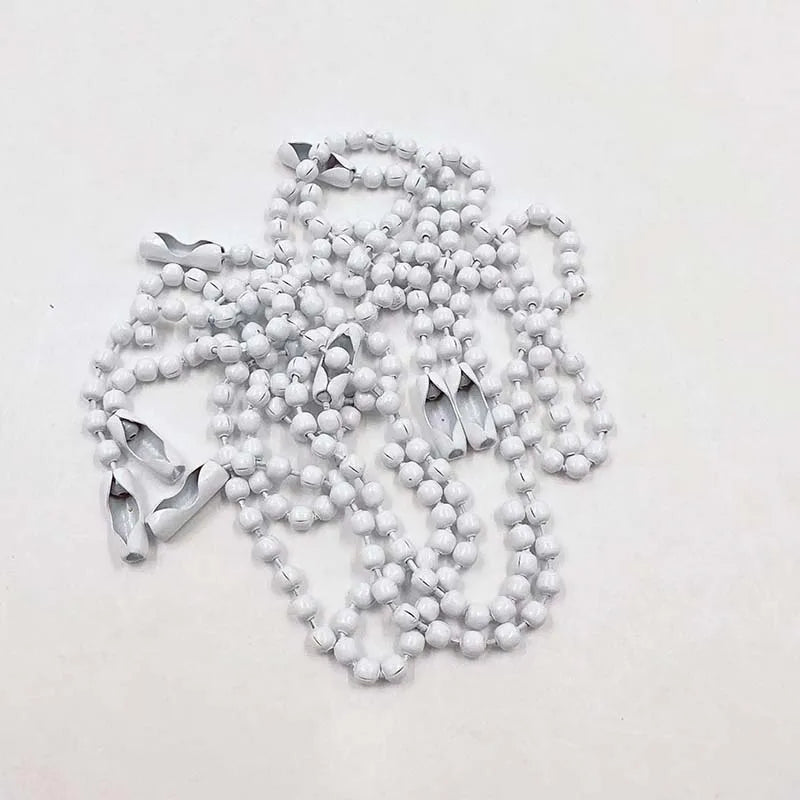 12Cm Long String Metal Ball Chain in with Connector Clasp for Label Tags Jewellery Keychain or Badge Holders
