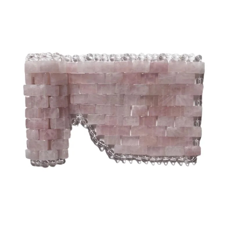 Natural Healing Crystals Pink Stone Cooling Eye Mask Sheet Jade Eye Mask Rose Quartz Eye Mask