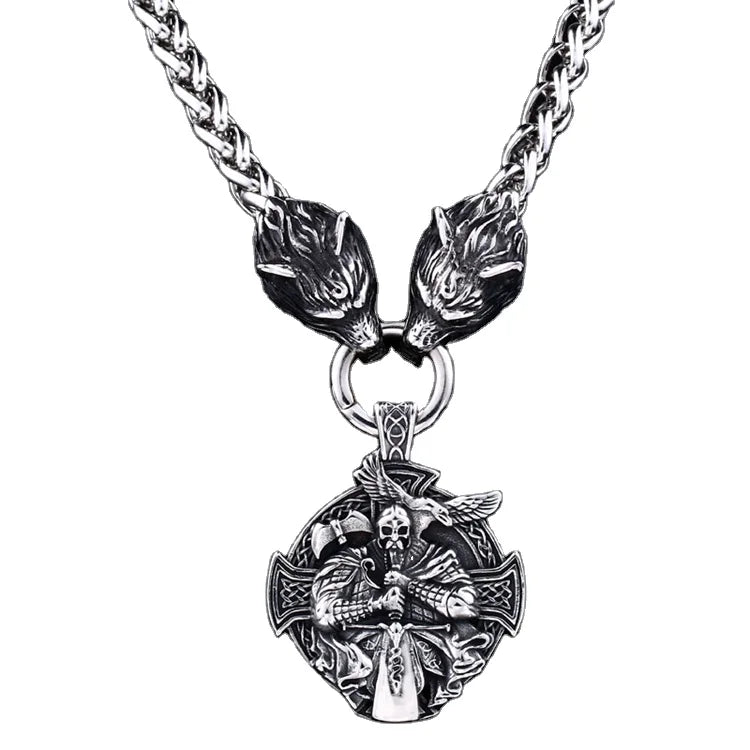 SS8-354P Steel Soldier Stainless Steel Nordic Animal Wolf Totem Skull Vikings Pendants Viking Jewelry