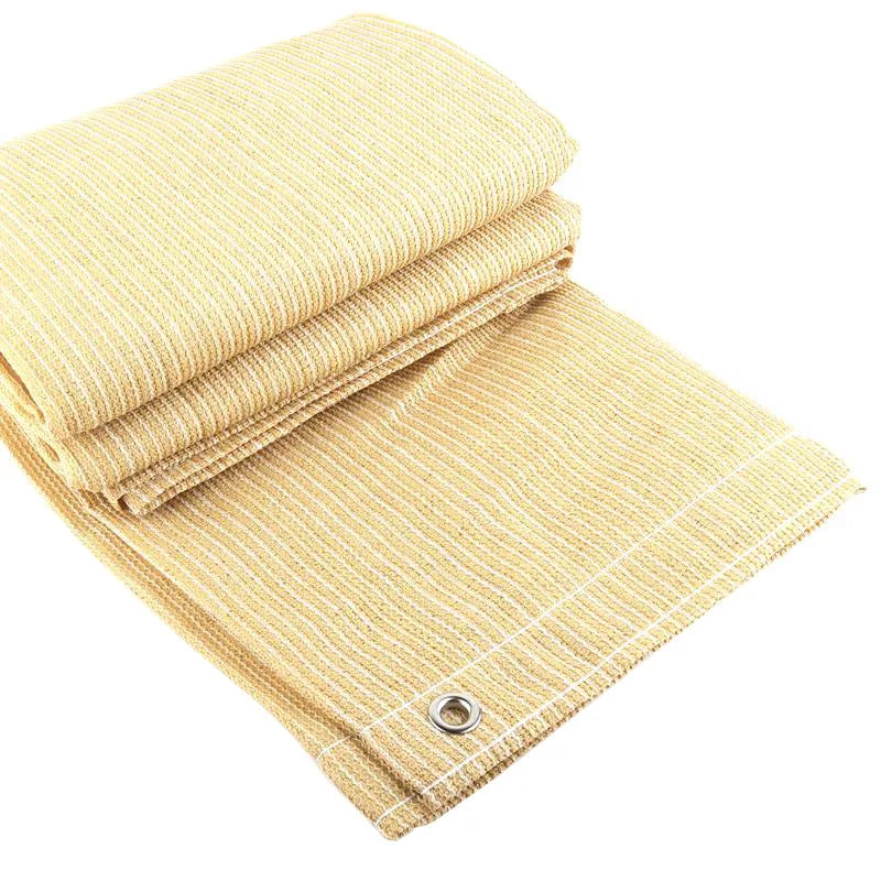 Tewango Thicken 95% UV Block Beige HDPE Sun Shade Net Terrace Canopy Awnings Balcony Privacy Safety Fence Screen
