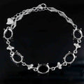 Sterling Silver 7*9mm Semi Mount Bracelet Empty Support Blank Claw Setting S925 Mountain Base Holder Without Stone Inlay for DIY
